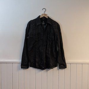 Roar M Black Denim Shirt with Eagle
